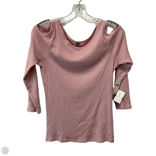 Top Long Sleeve Basic By Anthropologie In Pink, Size: M