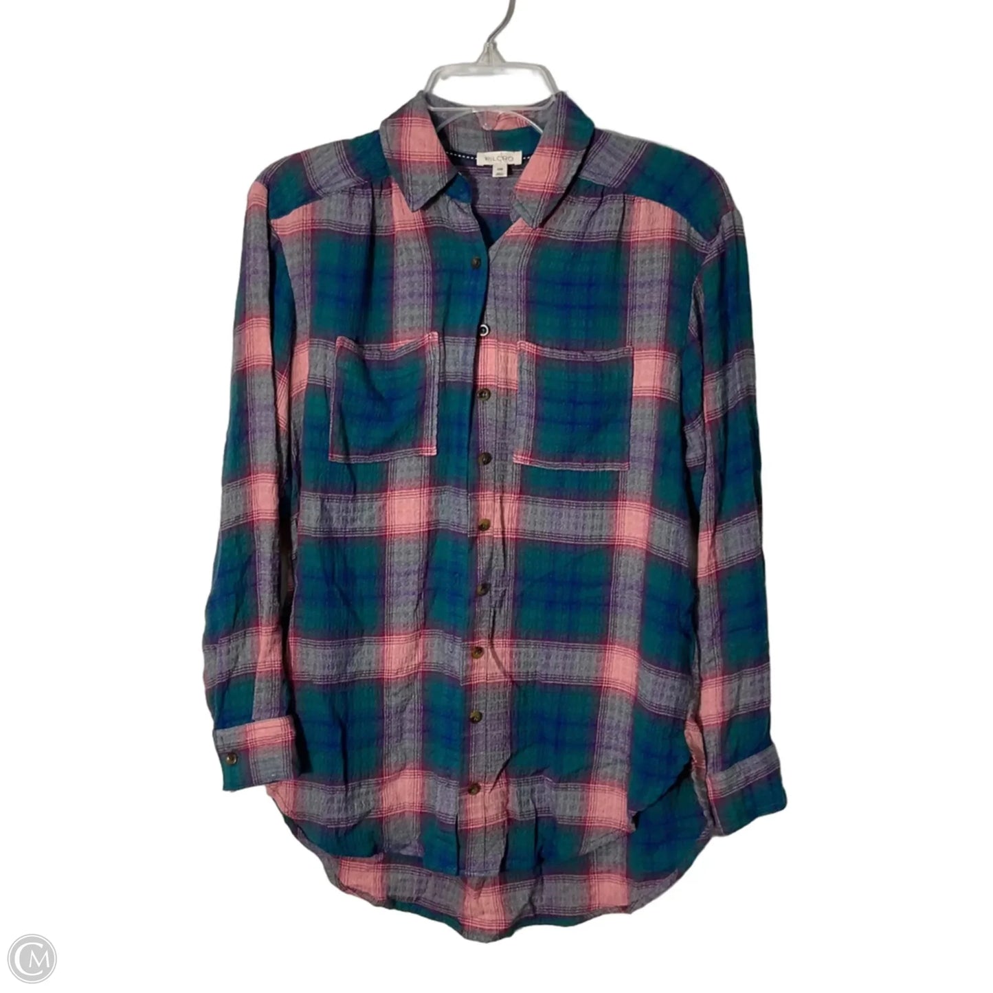 Top Long Sleeve By Pilcro In Plaid Pattern, Size: Xxs