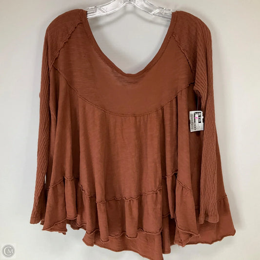 Top Long Sleeve By We The Free In Brown, Size: M