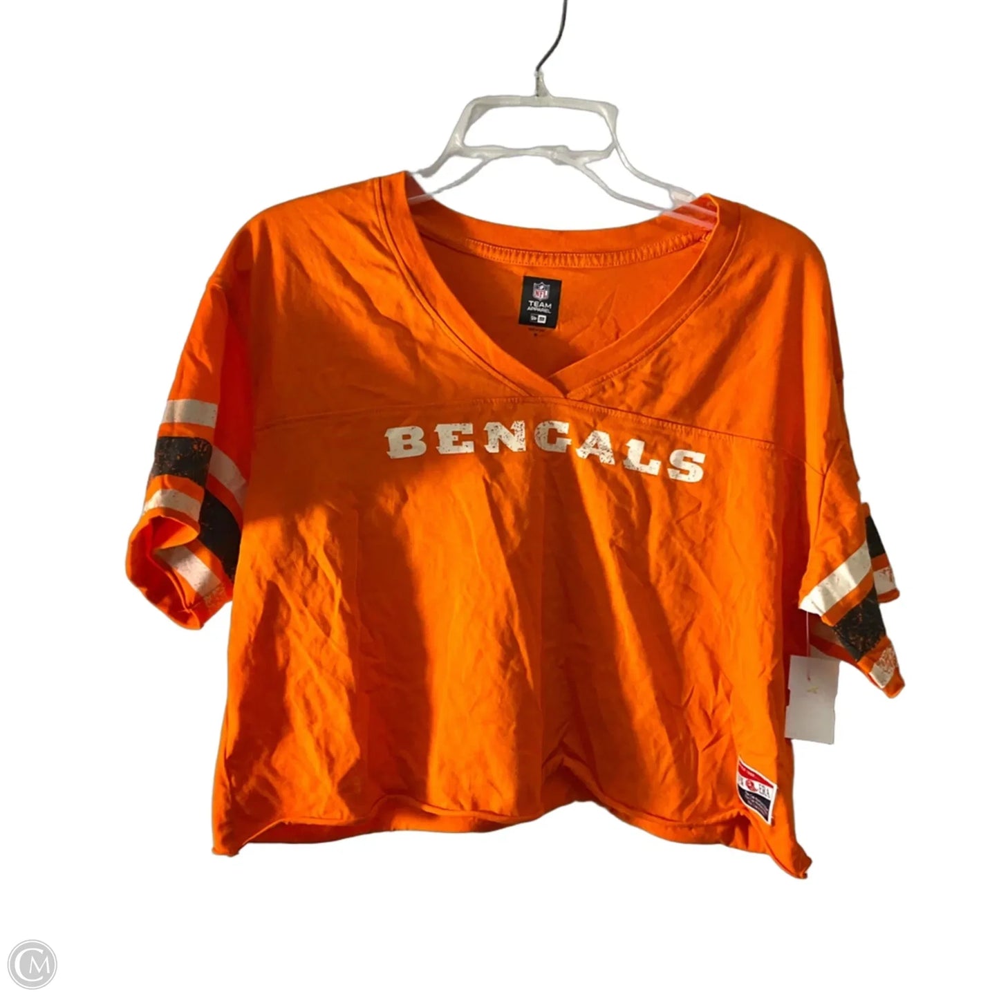 Athletic Top Short Sleeve By Nfl In Orange, Size: M