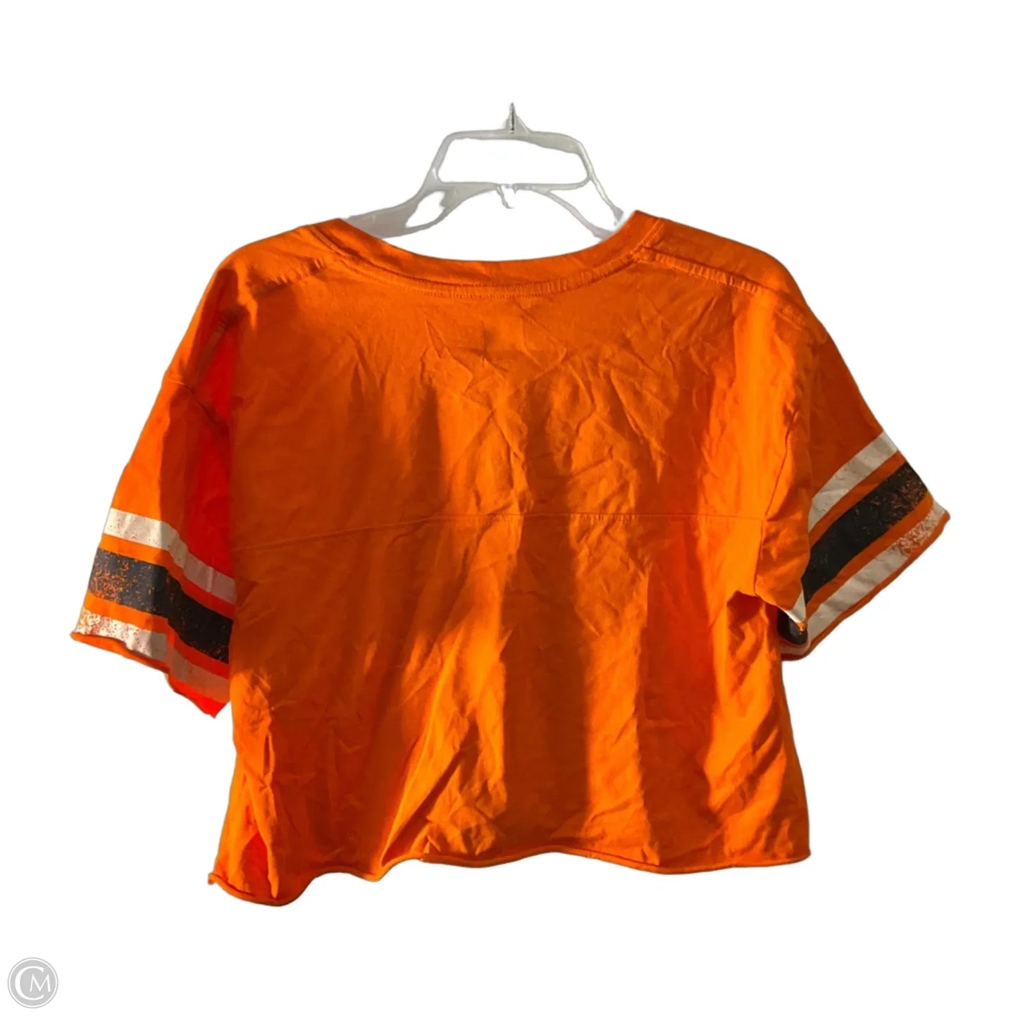 Athletic Top Short Sleeve By Nfl In Orange, Size: M