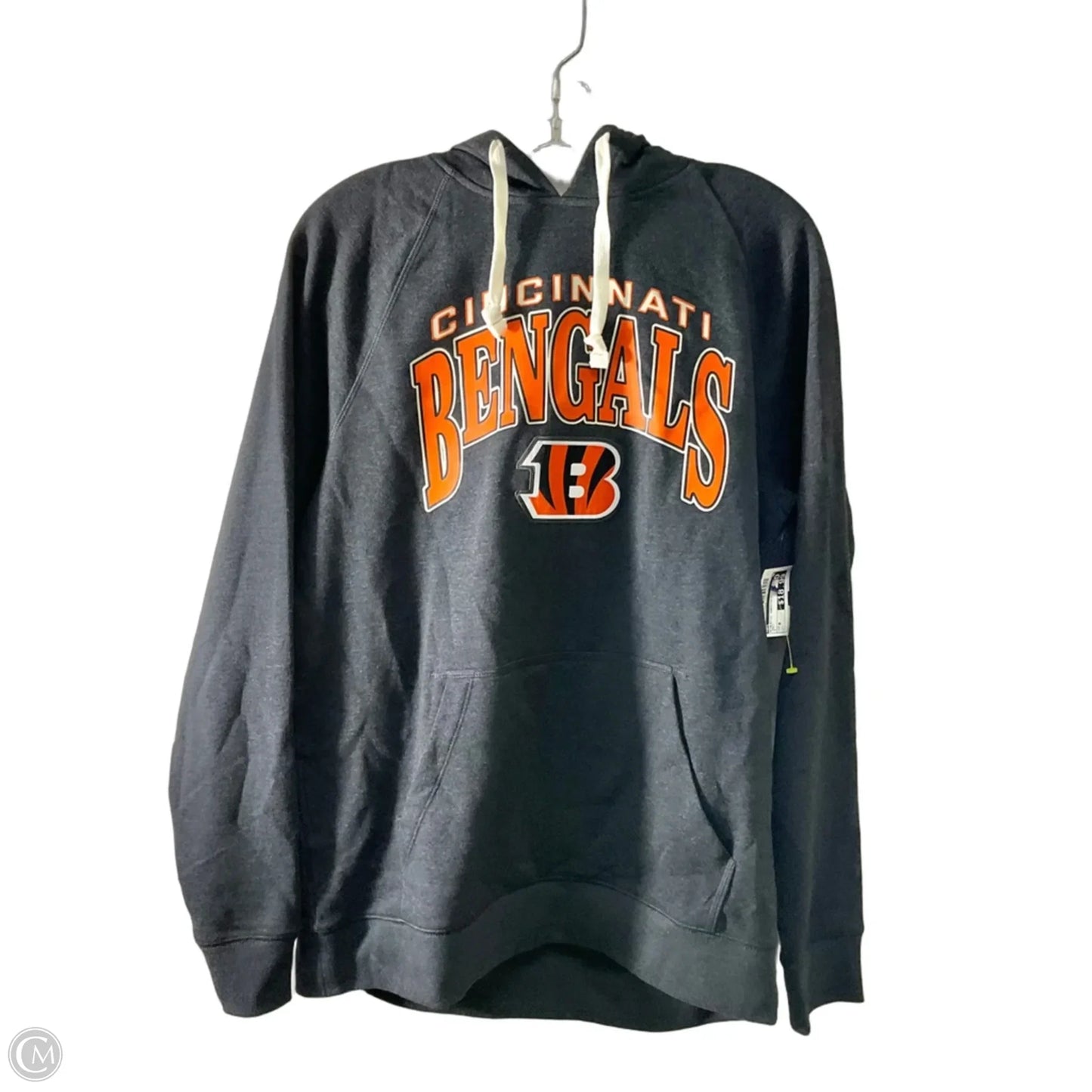 Athletic Sweatshirt Hoodie By Nfl In Grey, Size: M