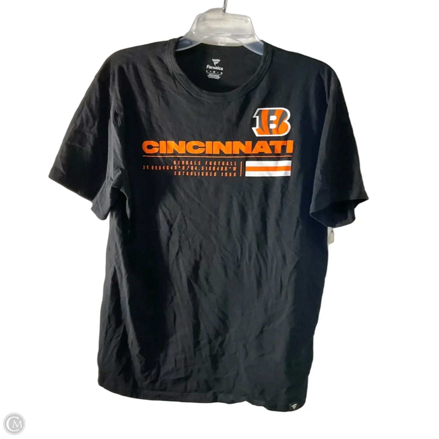 Athletic Top Short Sleeve By Fanatics In Black, Size: L