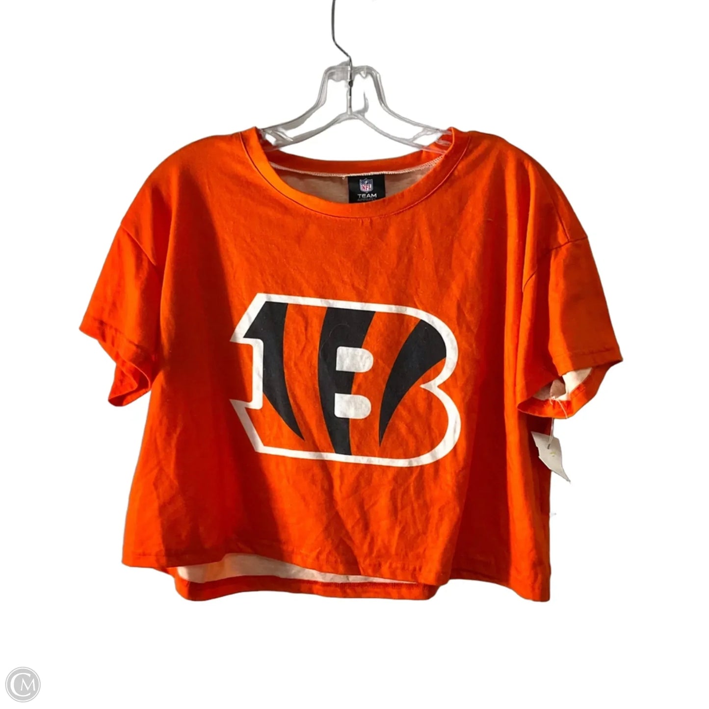 Athletic Top Short Sleeve By Nfl In Orange, Size: L