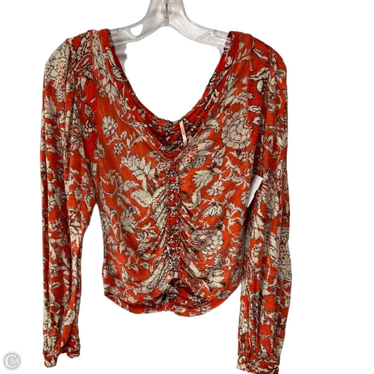 Top Long Sleeve By Free People In Orange, Size: S