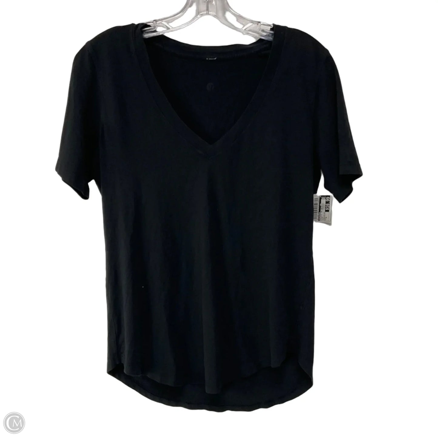 Athletic Top Short Sleeve By Lululemon In Black, Size: 6
