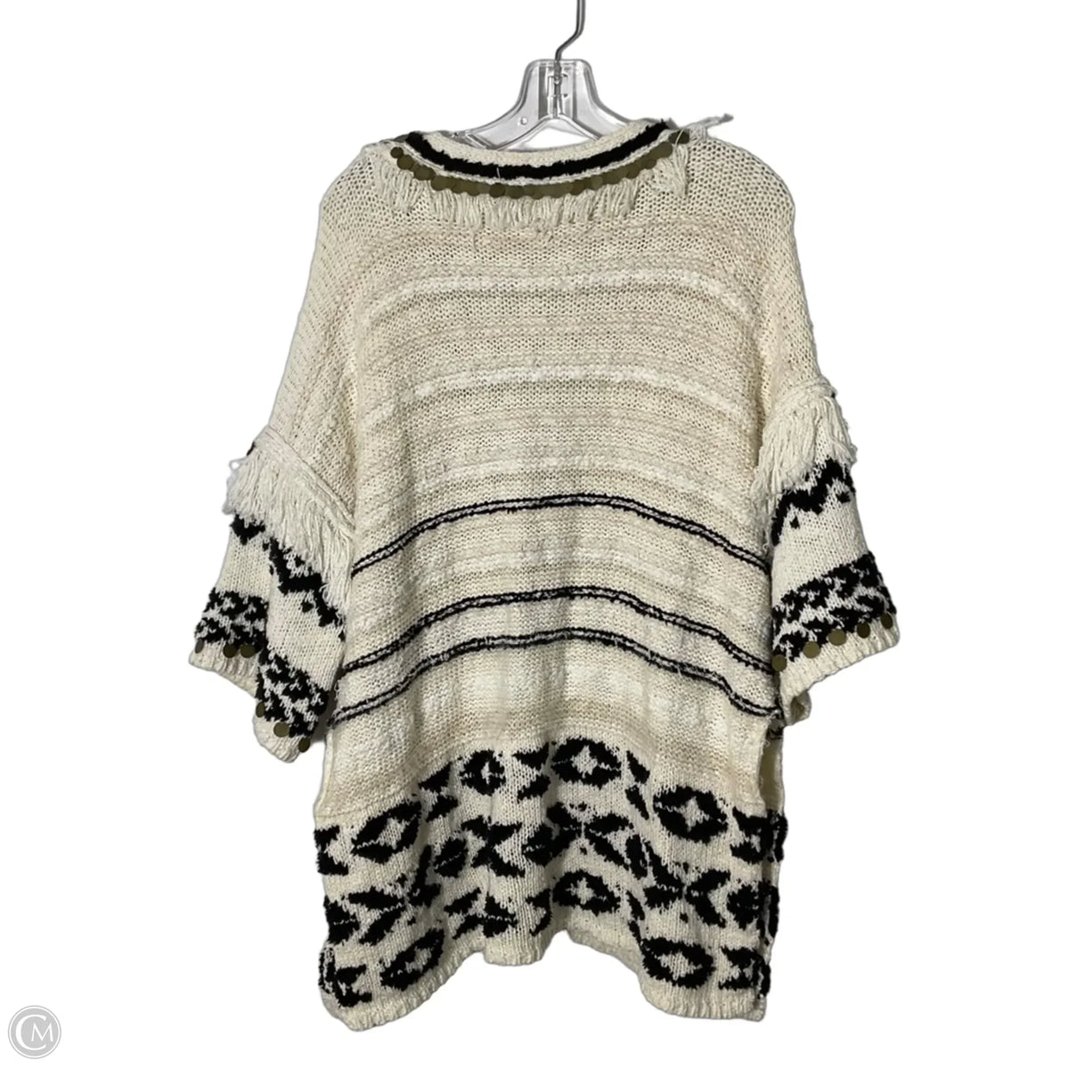 Sweater By Anthropologie In Black & White, Size: Xs