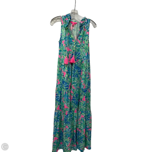 Dress Designer By Lilly Pulitzer In Blue & Green, Size: Xxs