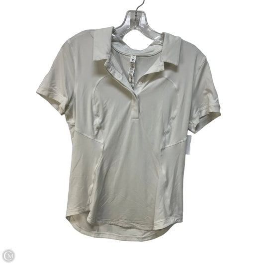 Athletic Top Short Sleeve By Lululemon In White, Size: 8