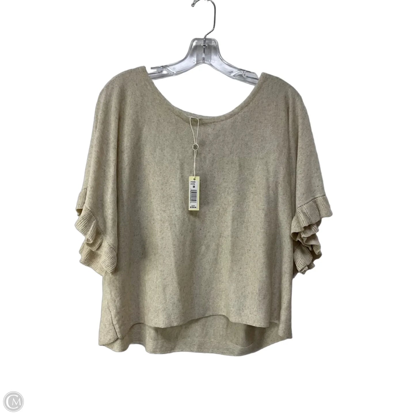 Top Short Sleeve By Max Studio In Cream, Size: M
