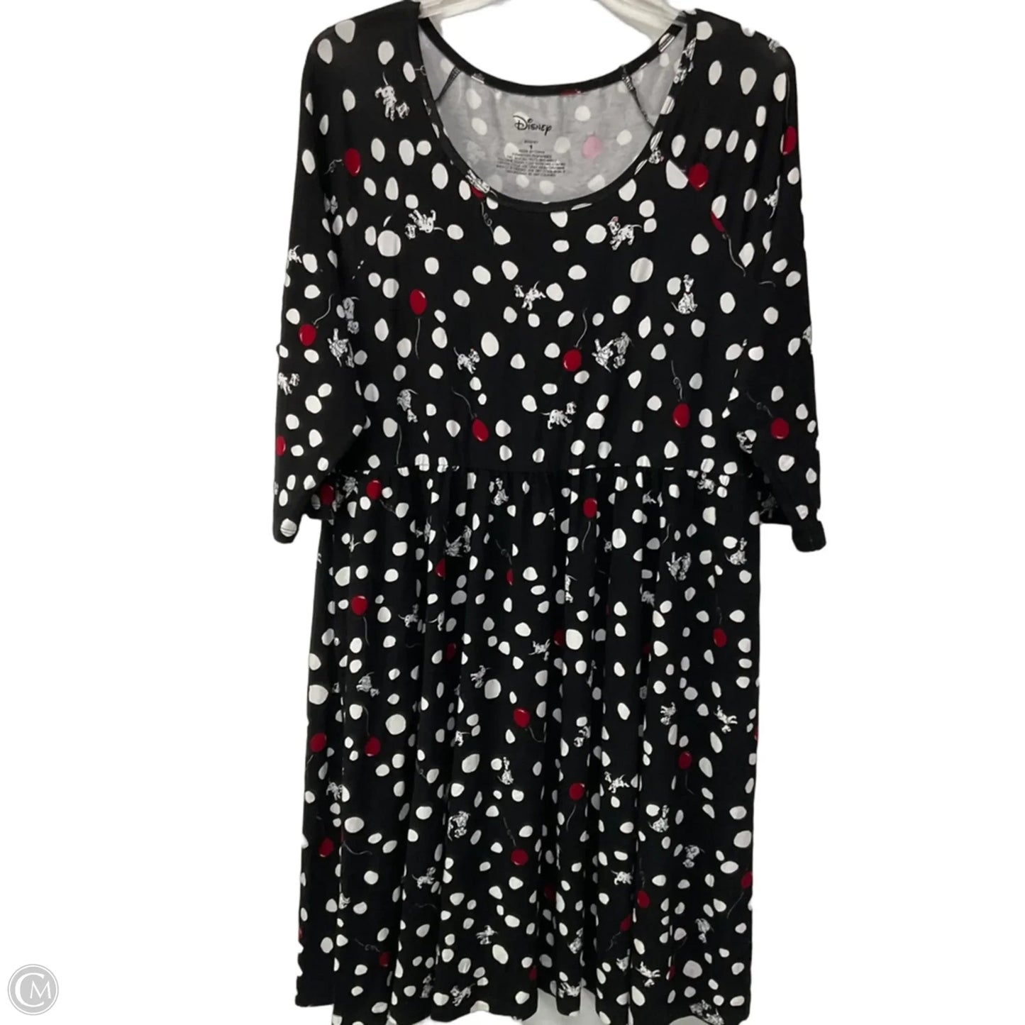 Dress Casual Midi By Disney In Black & Red, Size: Xl