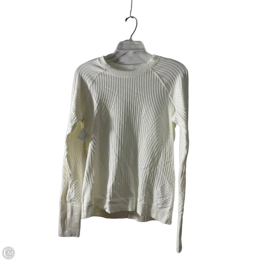 Athletic Top Long Sleeve Crewneck By Lululemon In White, Size: 6