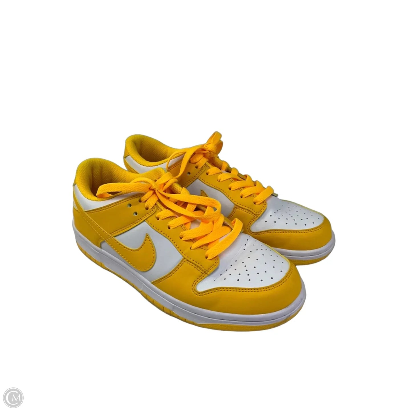 Shoes Sneakers By Nike In White & Yellow, Size: 8