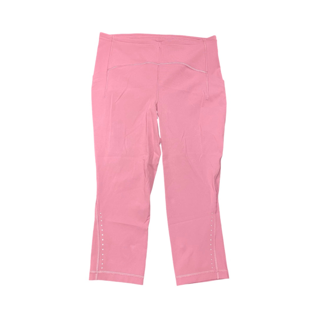 Athletic Leggings Capris By Lululemon In Pink, Size:12