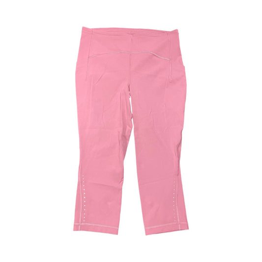 Athletic Leggings Capris By Lululemon In Pink, Size:12