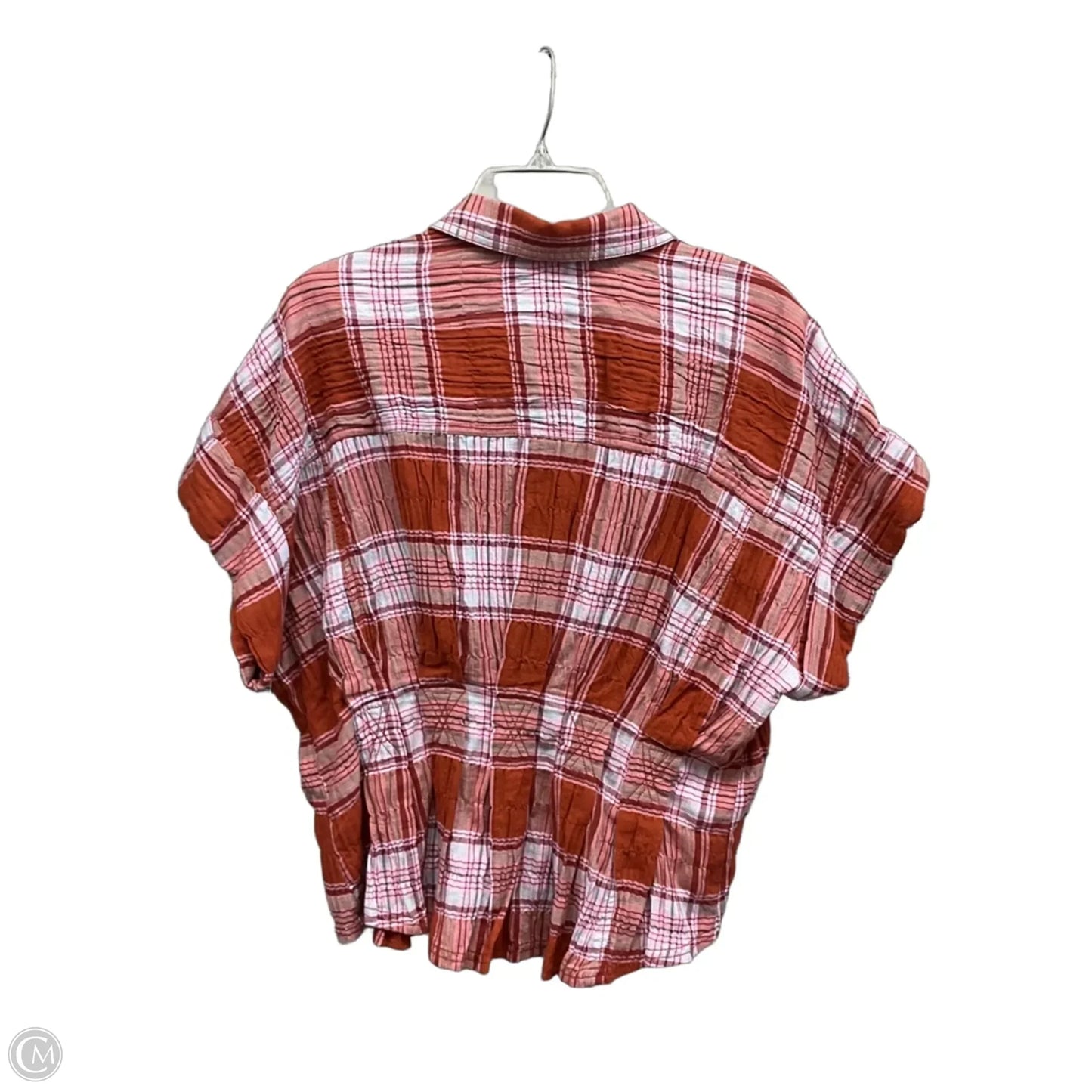 Top Short Sleeve By Pilcro In Plaid Pattern, Size: L