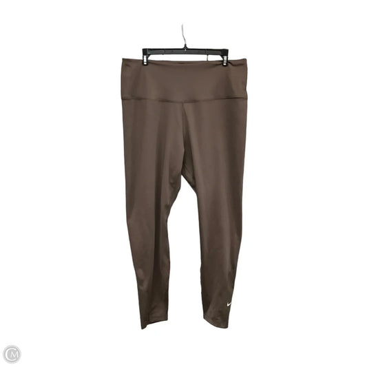 Athletic Leggings By Nike Apparel In Brown, Size: Xl