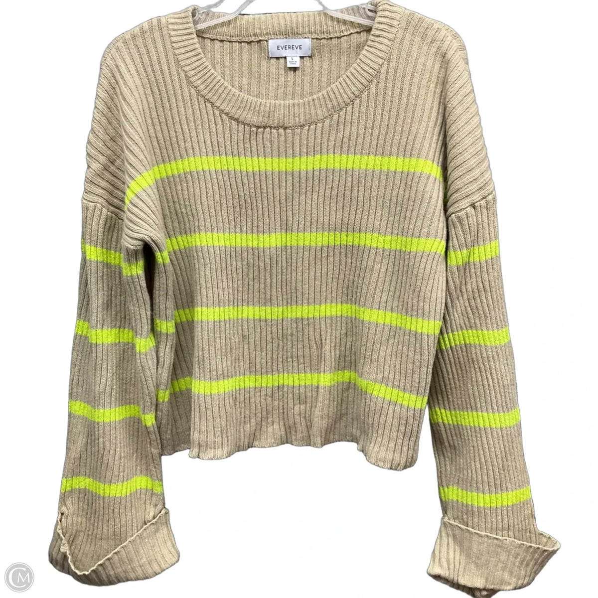 Sweater By Evereve In Striped Pattern, Size: L