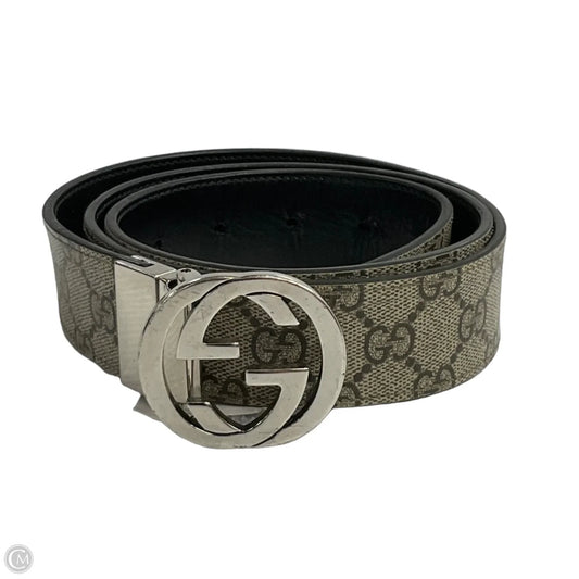 Reversible Belt Luxury Designer By Gucci, Size: Medium