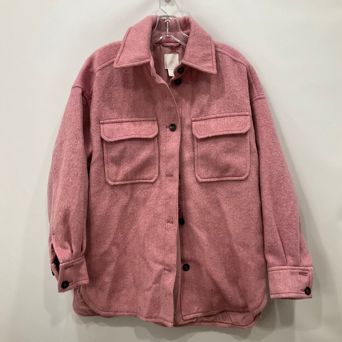 Jacket Shirt By H&m In Pink, Size: S