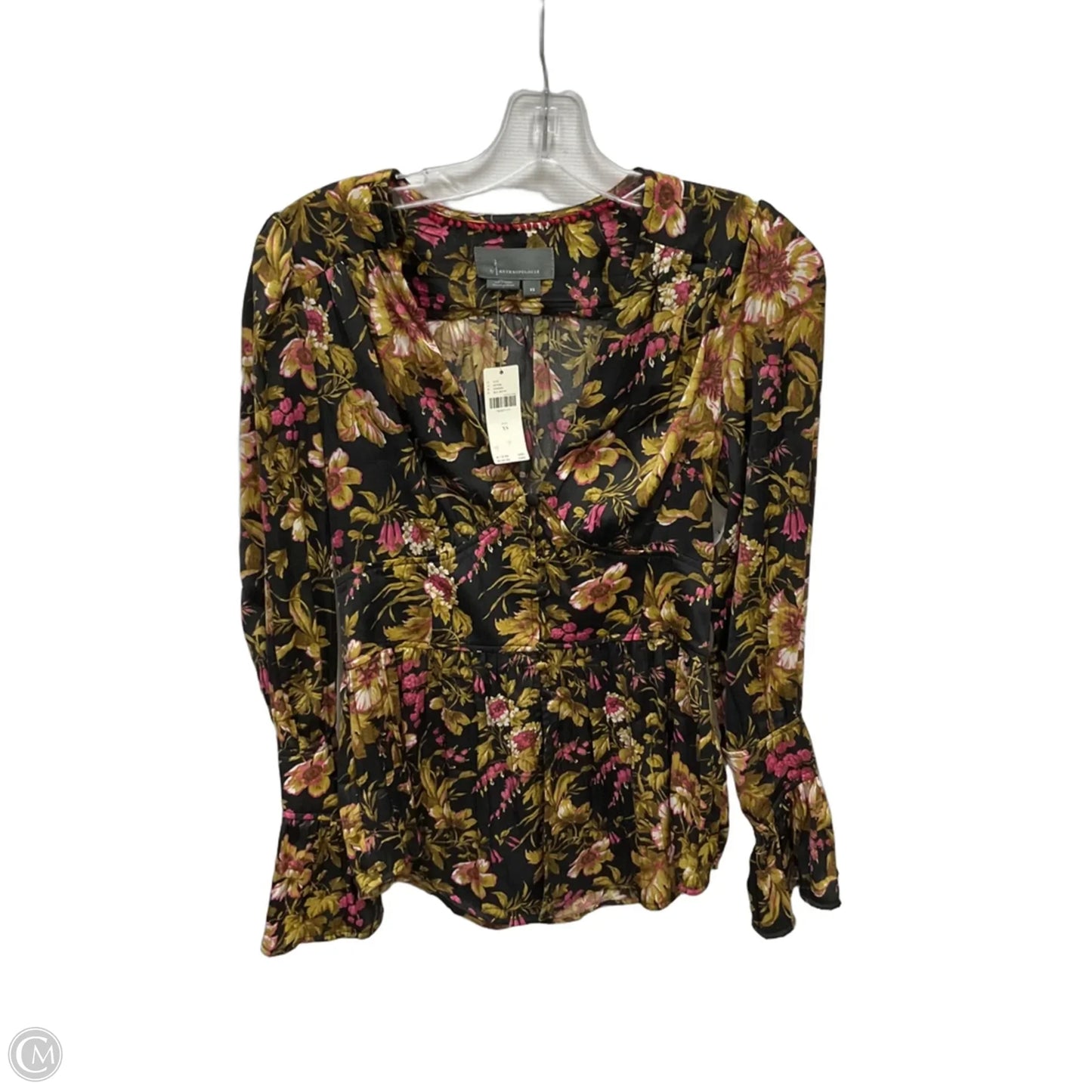 Top Long Sleeve By Anthropologie In Floral, Size: Xs
