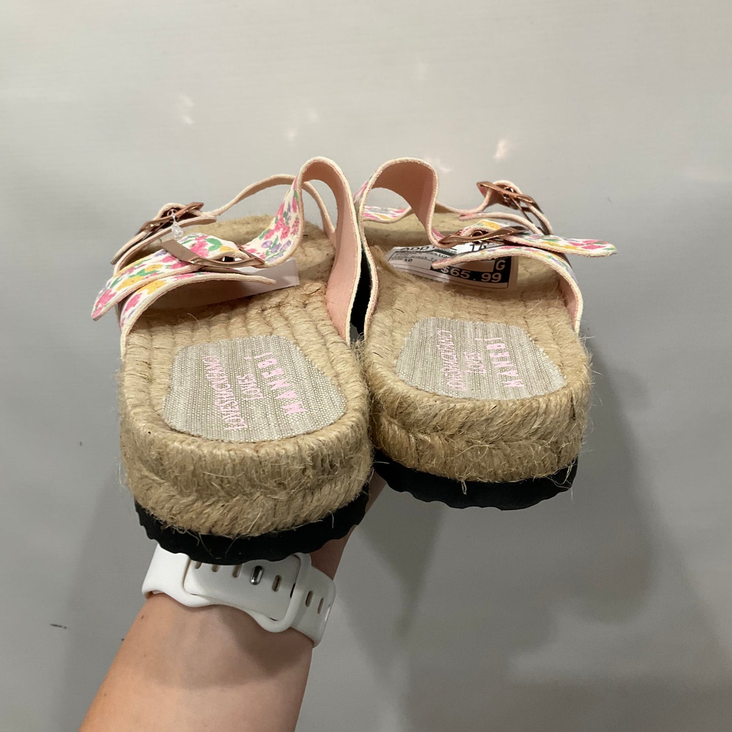 Pink Sandals Designer Love Shack Fancy, Size 10