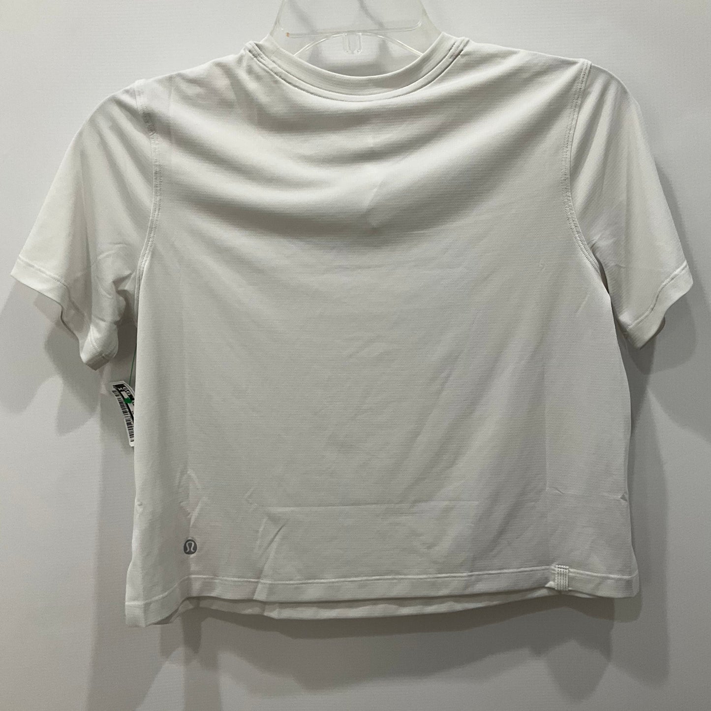 Athletic Top Short Sleeve By Lululemon In White, Size: 4