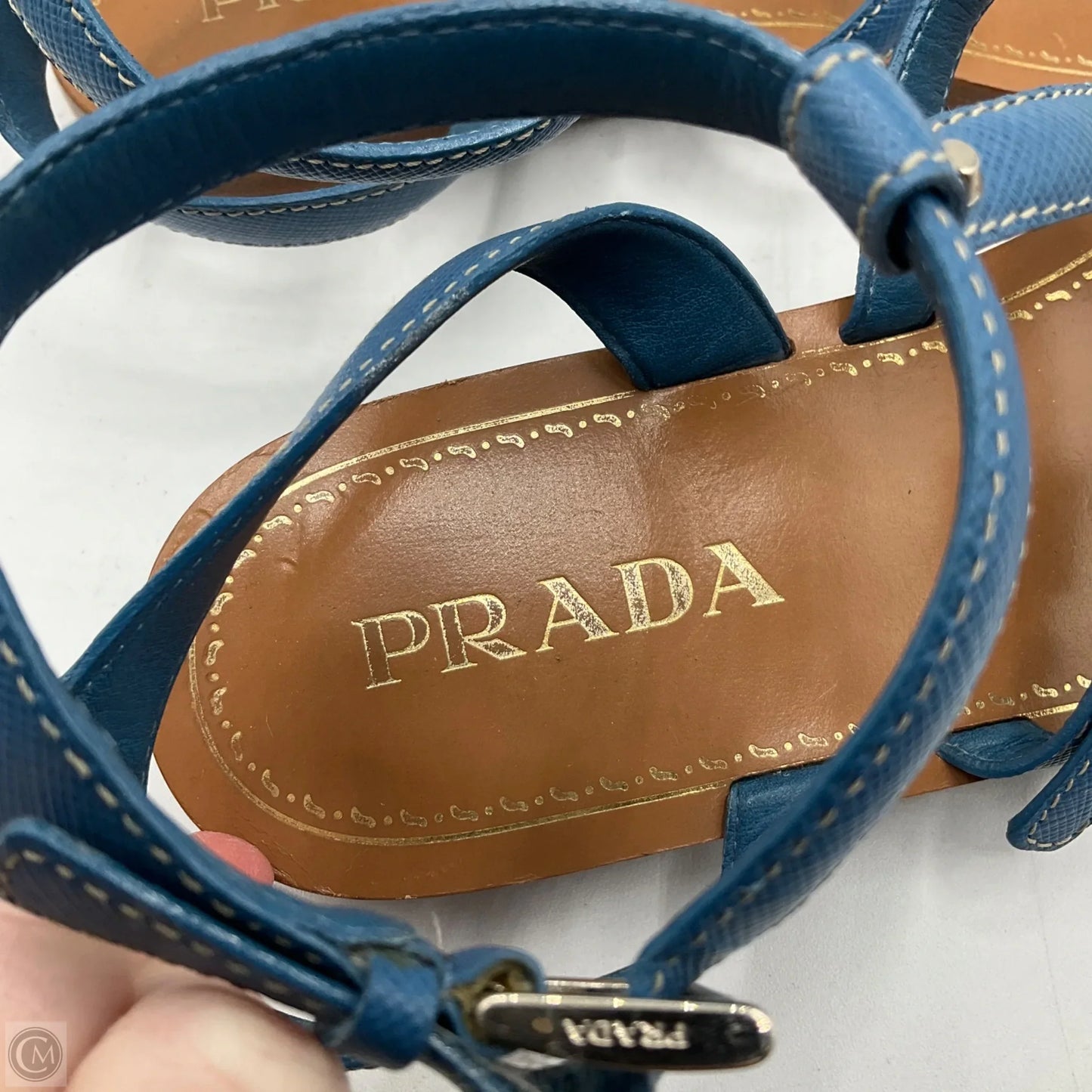 Sandals Flip Flops By Prada In Blue, Size: 8