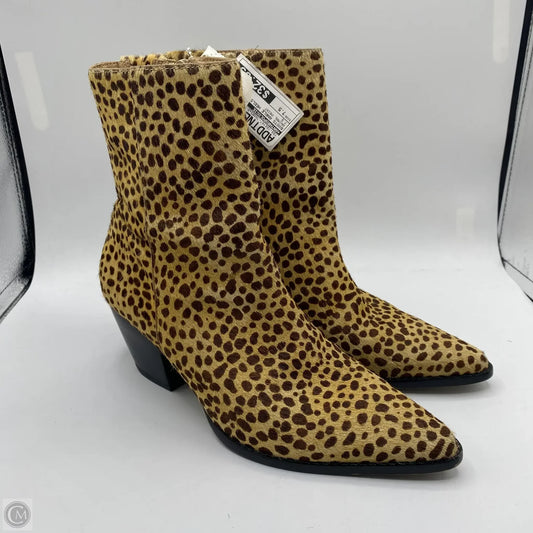 Boots Ankle Heels By Anthropologie In Animal Print, Size: 7.5