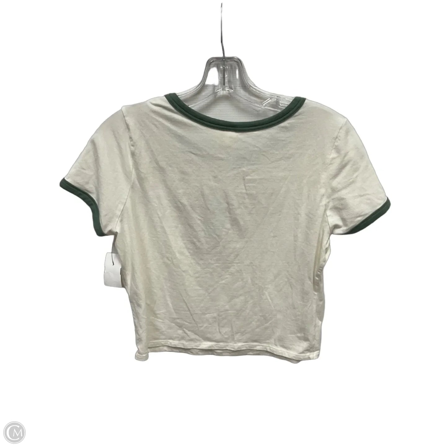 Top Short Sleeve By Anthropologie In Green & White, Size: M