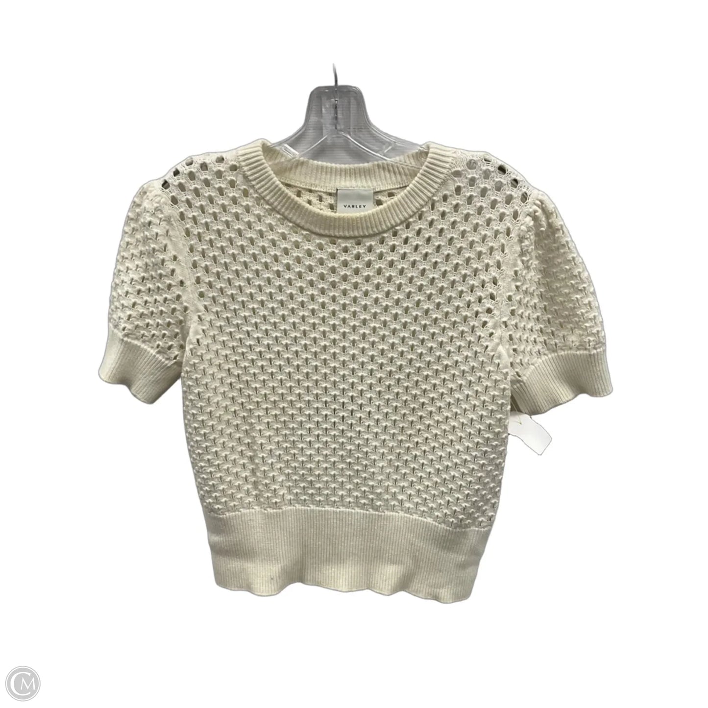 Sweater Short Sleeve By Varley In Cream, Size: S