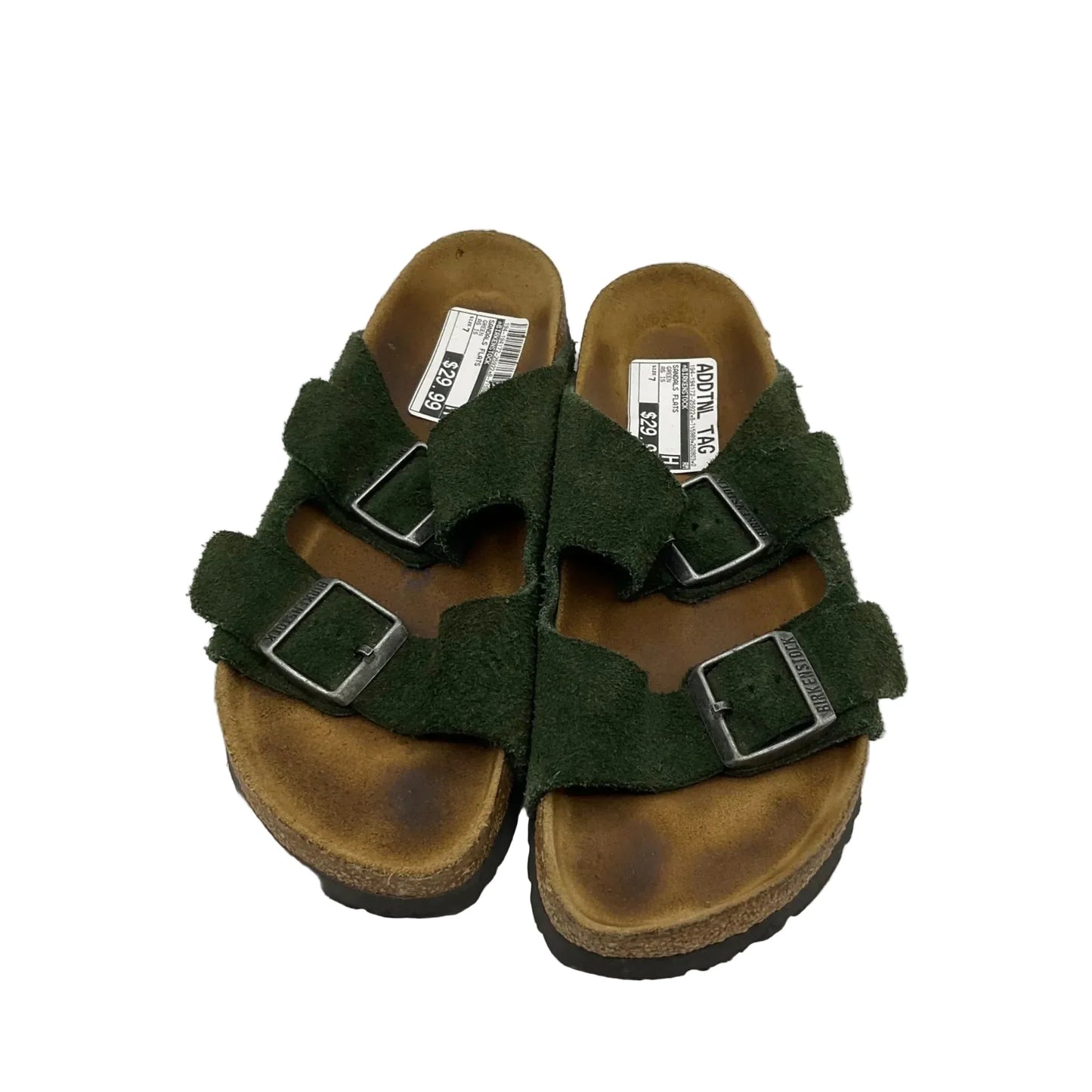 Sandals Flats By Birkenstock In Green, Size: 7