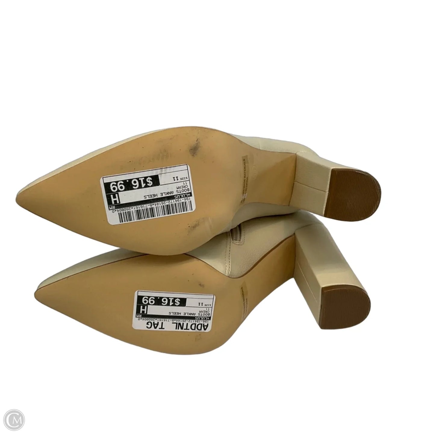 Boots Ankle Heels By Lulus In Cream, Size: 11
