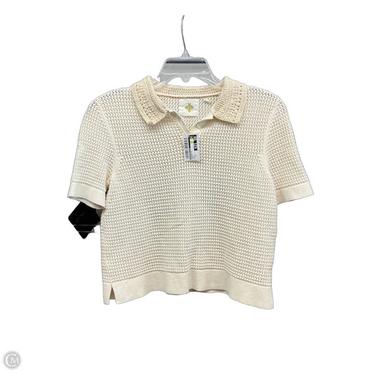 Sweater Short Sleeve By Anthropologie In Cream, Size: Xs