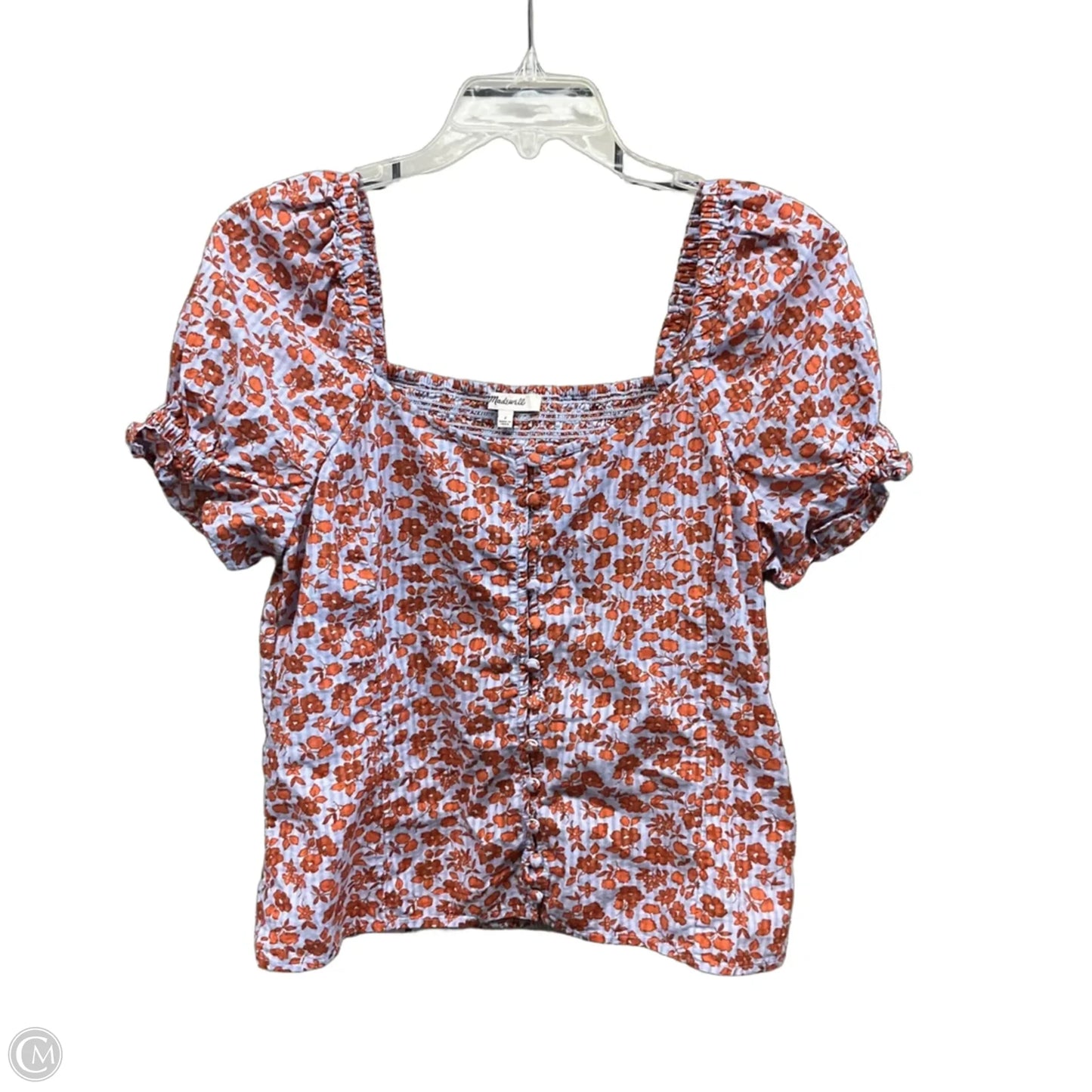 Top Short Sleeve By Madewell In Floral Print, Size: 2