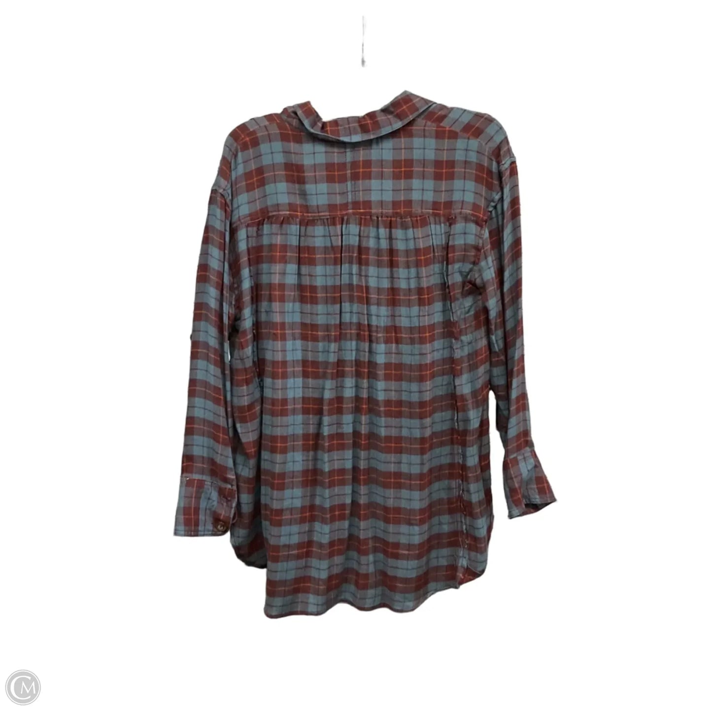 Top Long Sleeve By Free People In Plaid Pattern, Size: S