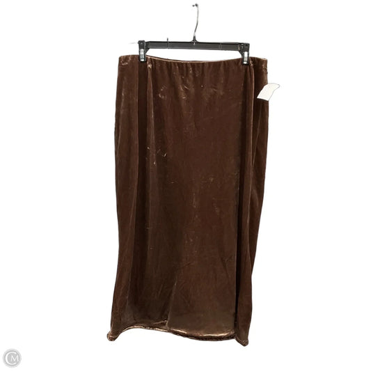 Skirt Midi By Anthropologie In Brown, Size: L