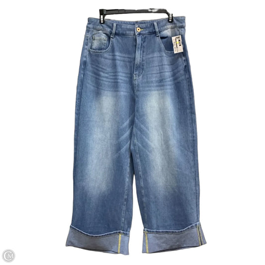 Jeans Wide Leg By Halara In Blue Denim, Size: L