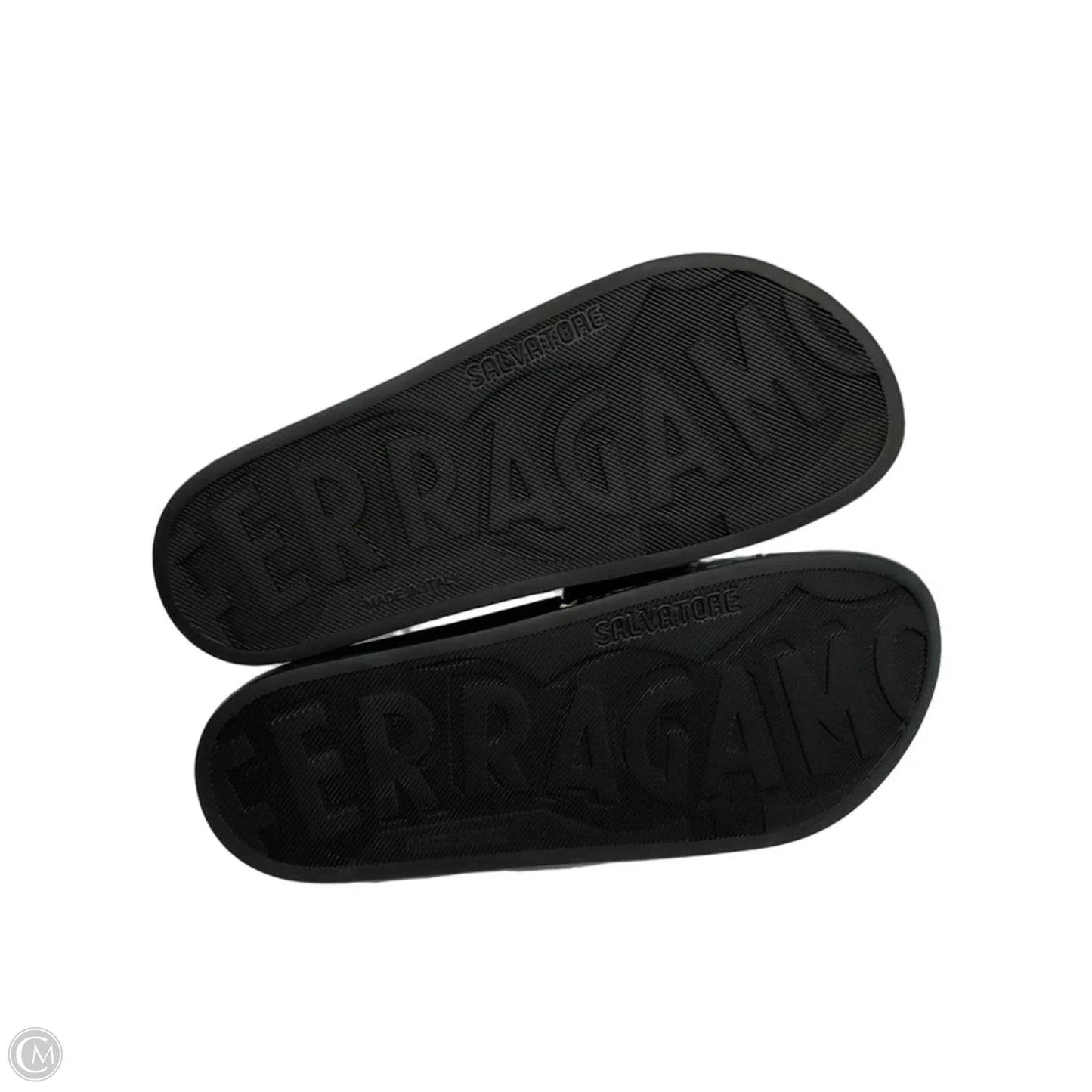 Sandals Luxury Designer By Ferragamo In Black, Size: 8