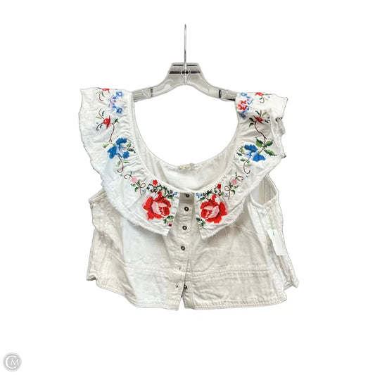 Top Sleeveless By Pilcro In White Denim, Size: Xl