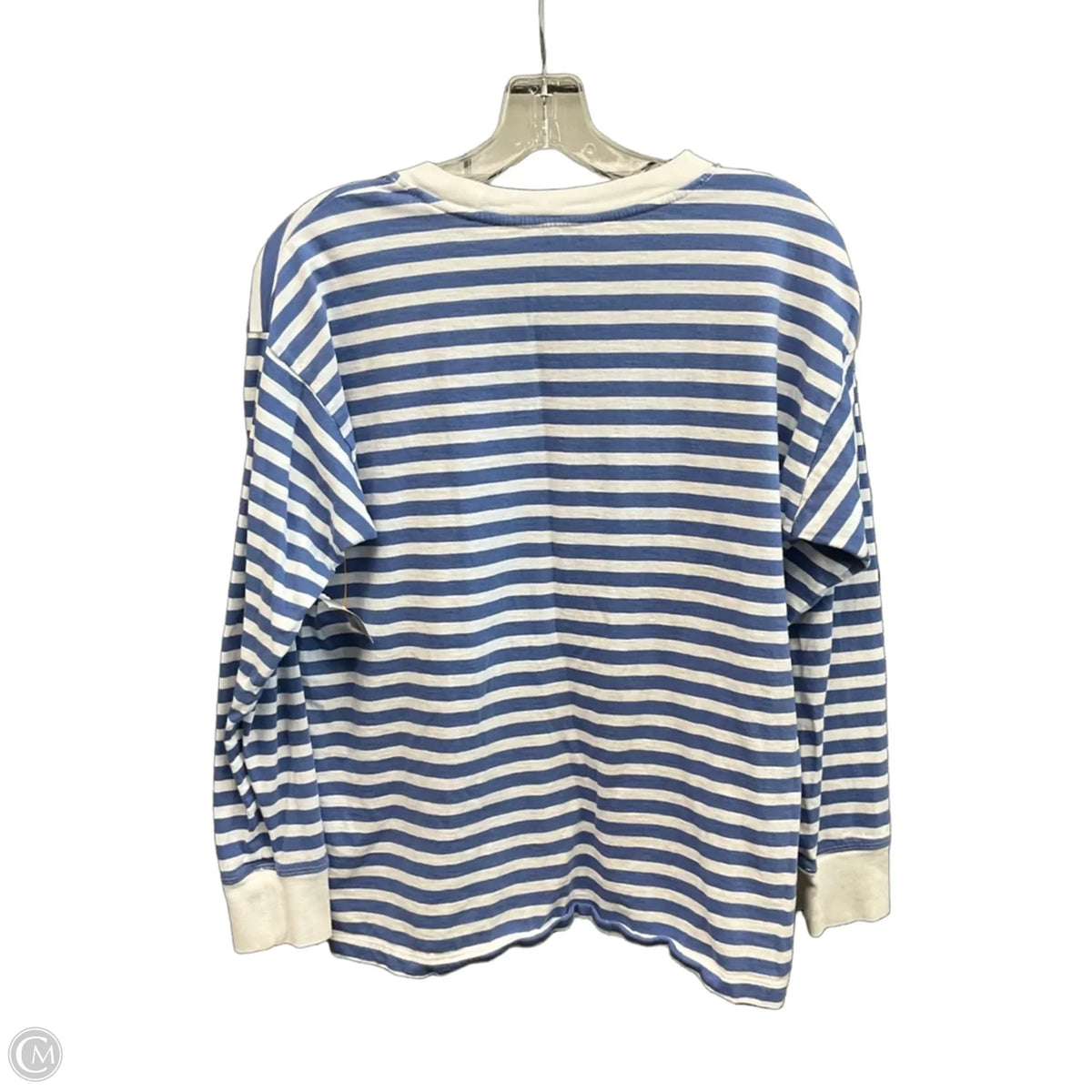 Top Long Sleeve Basic By J. Crew In Blue & White, Size: M