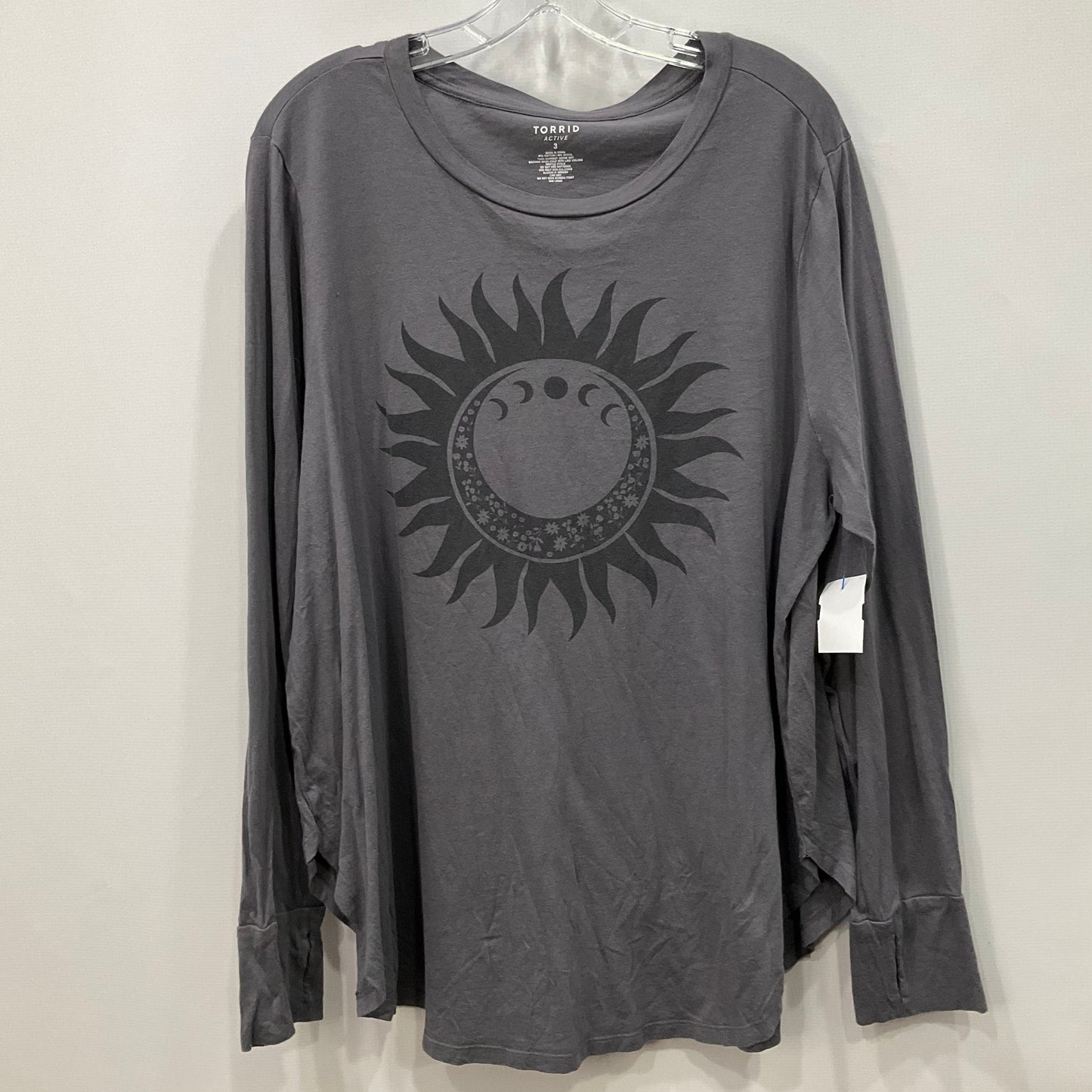 Top Long Sleeve Basic By Torrid In Grey, Size: 3x