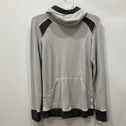 Athletic Sweatshirt Hoodie By Lululemon In Grey White, Size: 6