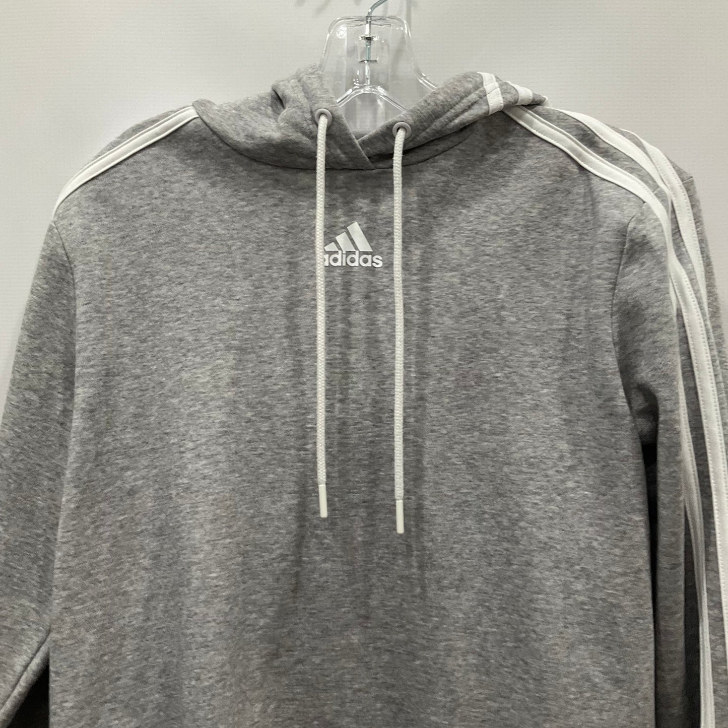 Grey Athletic Sweatshirt Hoodie Crewneck Adidas, Size M