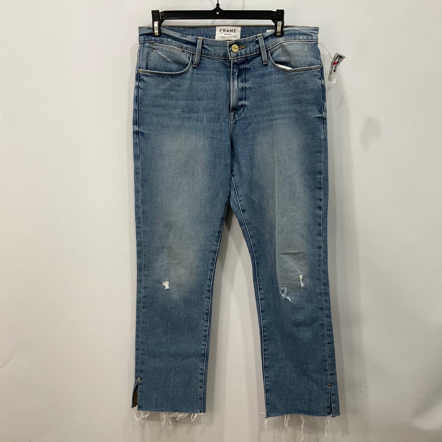 Jeans Straight By Frame In Blue Denim, Size: 8