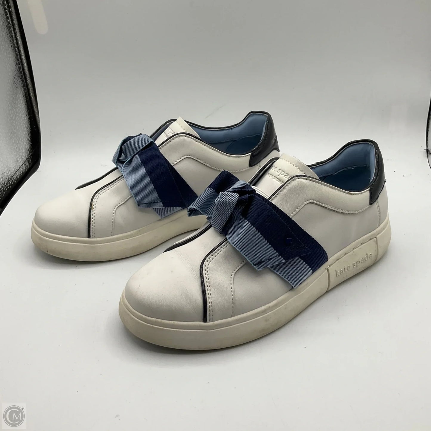 Shoes Designer By Kate Spade In Blue & White, Size: 7.5