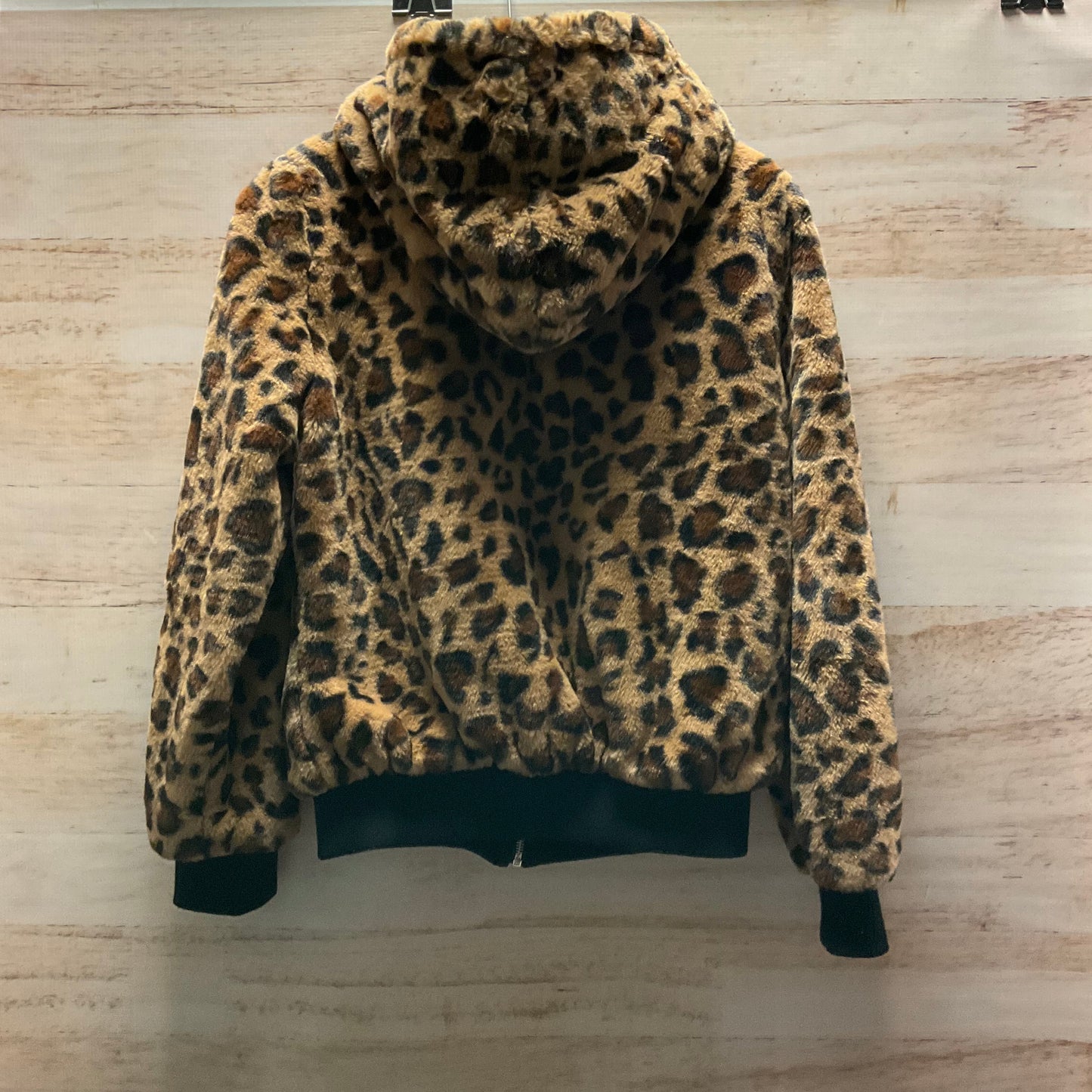 Jacket Faux Fur & Sherpa By Love Tree In Animal Print, Size: L