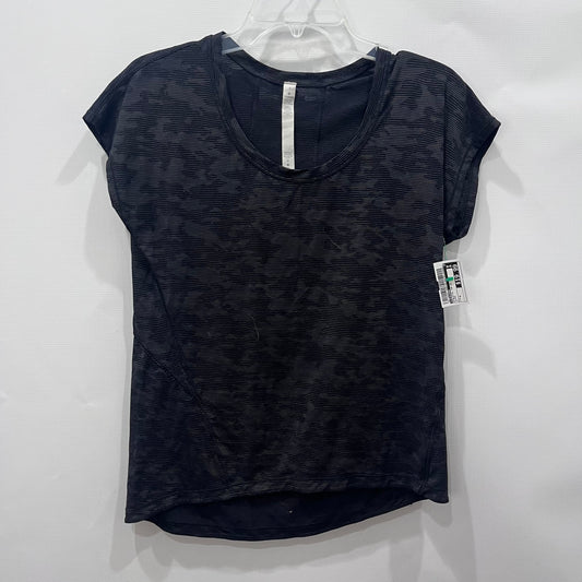 Athletic Top Short Sleeve By Lululemon In Black, Size: 4