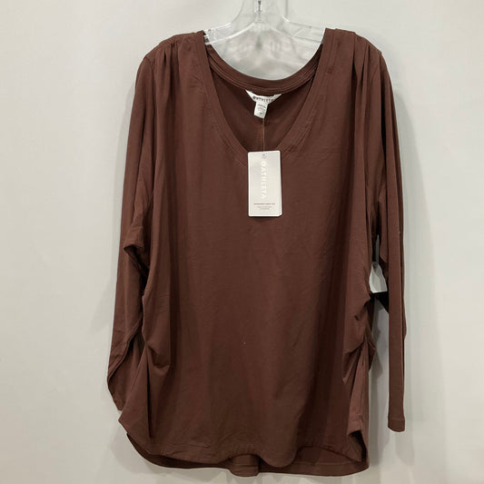 Top Long Sleeve By Athleta In Brown, Size: 3x