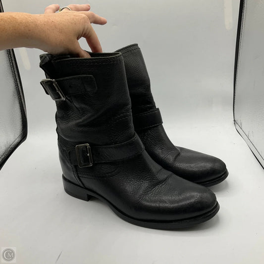 Boots Designer By Prada In Black, Size: 7.5